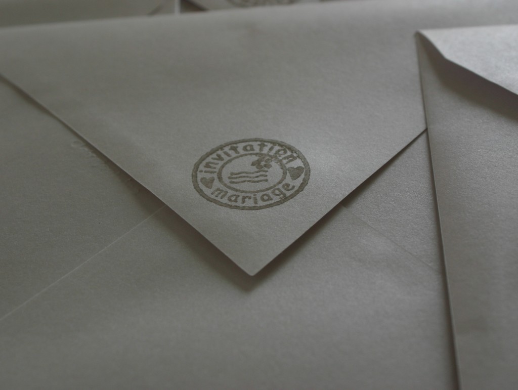 faire-parts mariage tampon enveloppe