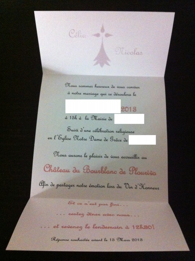 faire-part Mlle Ballerine