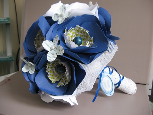 bouquet de mariée fleurs en papier