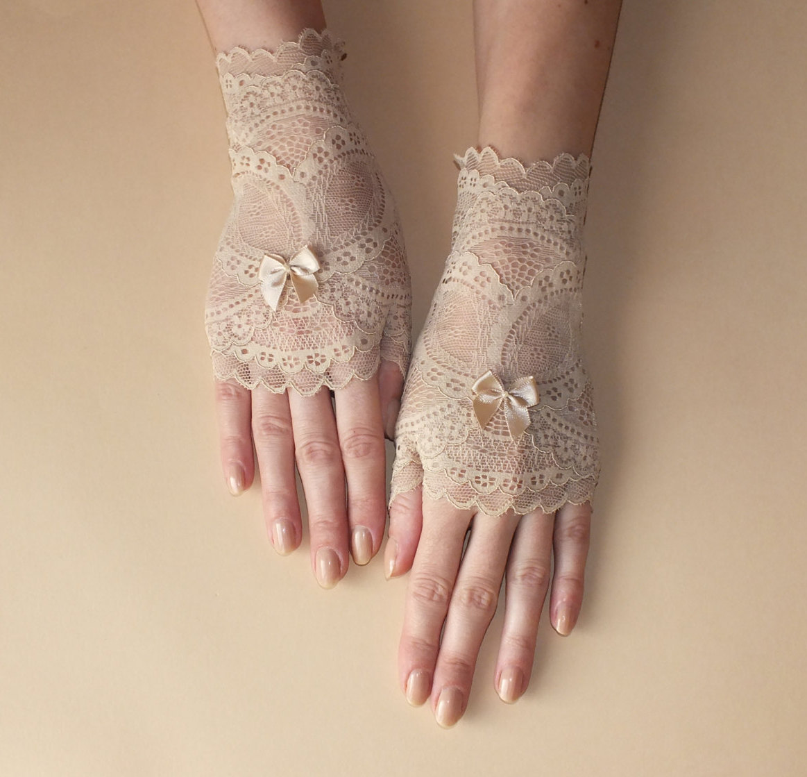 Mitaines En Dentelle Noires Pour Mariée - Élégantes Pour Soirée, Mariage Ou Bal - Taille S - 1 Paire