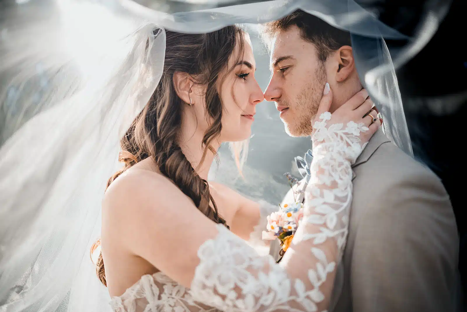 Photo d'un couple de mariés dans les Vosges